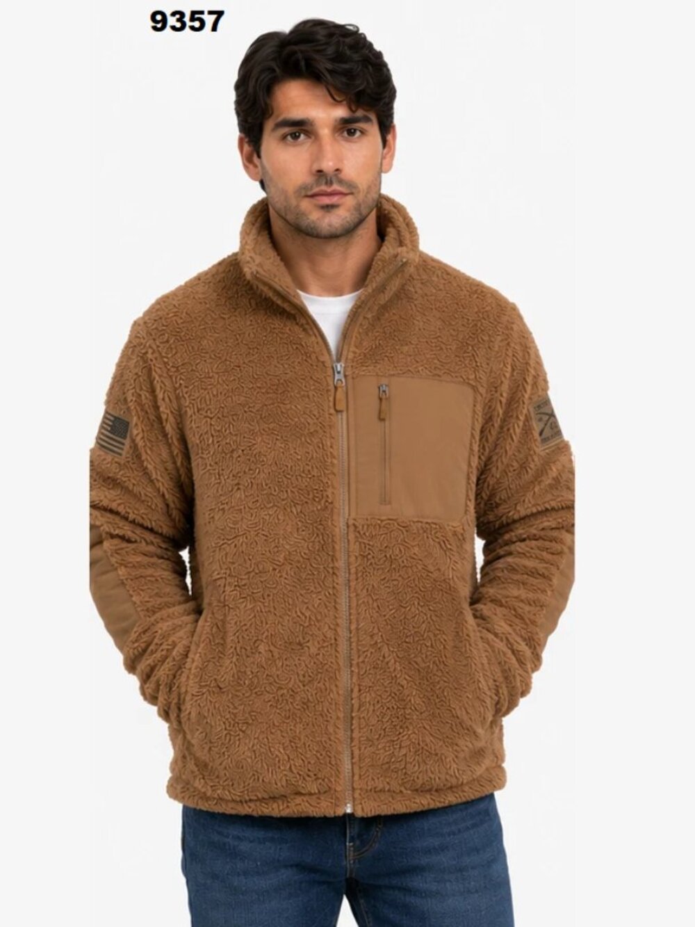 NWT Grunt Style Men's Coyote Brown Full-Zip Rugged Fleece Sweater Jacket